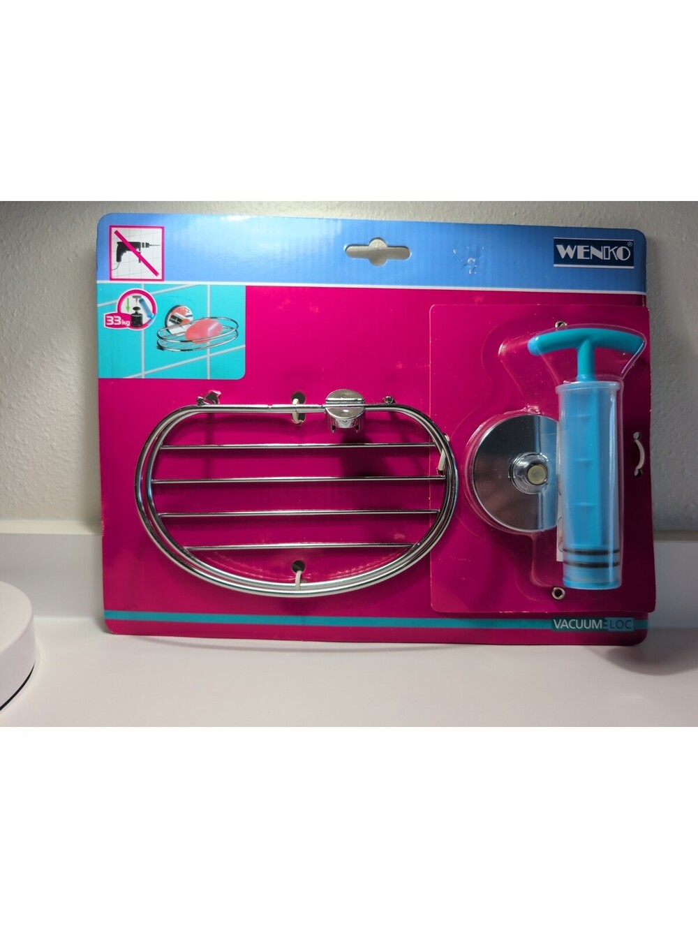 WENKO Vacuum-Loc Chrome Plated Steel Soap Holder Dish NIP